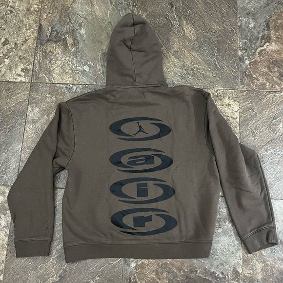 Nike Air Jordan x Cactus Jack Hoodie Palomino Mens Brown Travis Scott Sz S NEW - Picture 2 of 7
